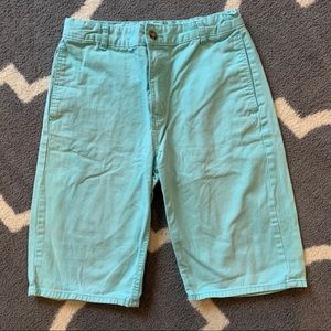 Old Navy Aqua Flat-Front Chino Shorts